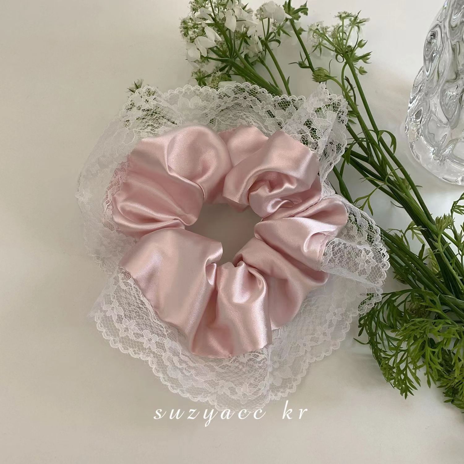 6#새틴 레이스 핑크