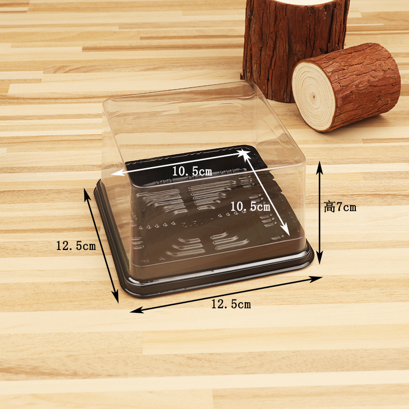 Caja de embalaje cuadrada horneado queso queso punto oeste mousse lasagna corte de pastel 4 pulgadas caja de embalaje transparente