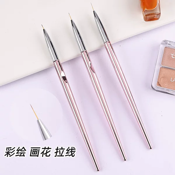 Cross-border nail art painting pen pull pen set 3 rose gold rod painting pen hook Hook pen manufacturers wholesale