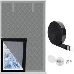 No-Drill Winter Cotton Door Curtain, Thickened for Home Use, Windproof, Cold-Proof, Sound-Absorbing, Thermal Insulation, Living Room Window Curtain, Factory Wholesale