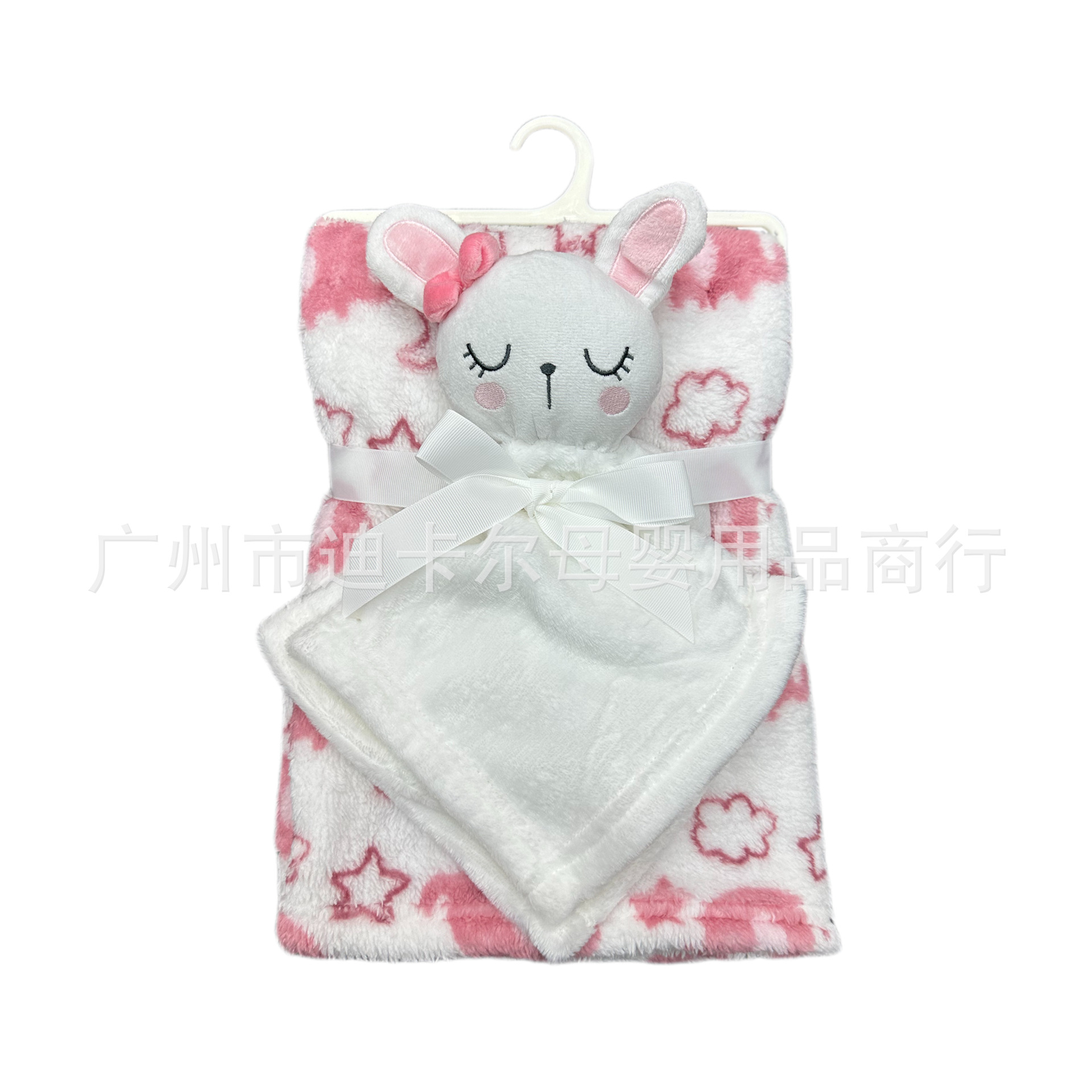 Transfronterizos bebés de coral peluche manta 2 dos piezas juego de dibujos animados conejito bebé pacificar bebé suave