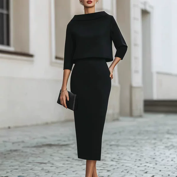 2026 Cross-Border Foreign Trade Amazon Independent Site European and American New Fashion Urban Commuter Hip-Hugging Skirt and Top Two-Piece Set
