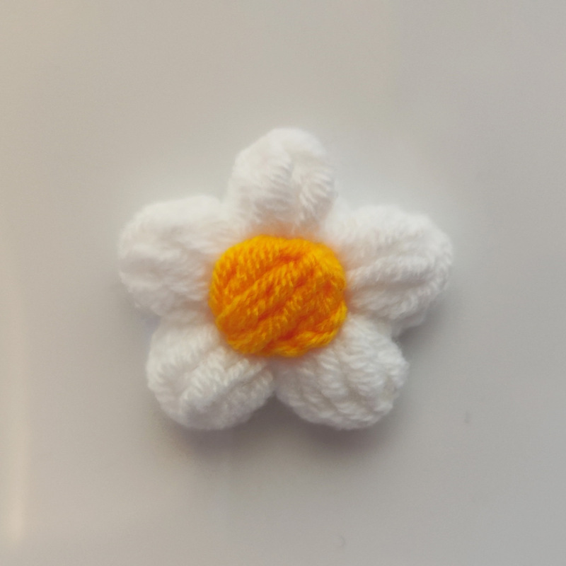 手工钩针泡芙花毛线花朵DIY发夹饰品配件胸花首饰包包服装辅料|undefined