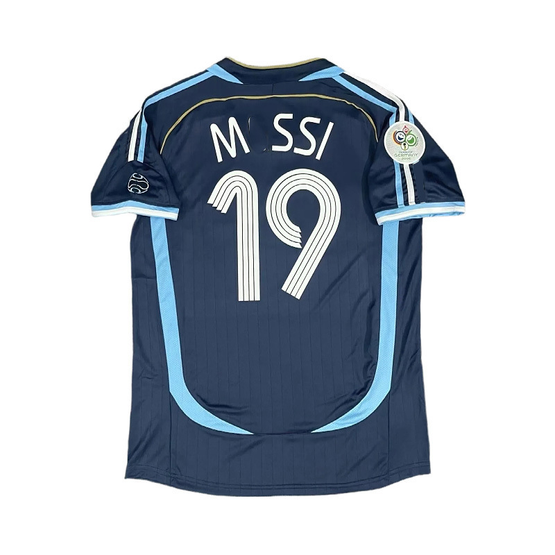 2006 World Cup National Team Argentina Home and Away Retro Jersey No. 19 M. West Fan Version Short-Sleeved Football Uniform