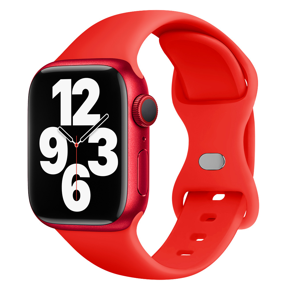 Aplicable AppleWatch Butterfly Buckle Silicone Deportivo correa de reloj Iwatch9876 generación / se inteligente