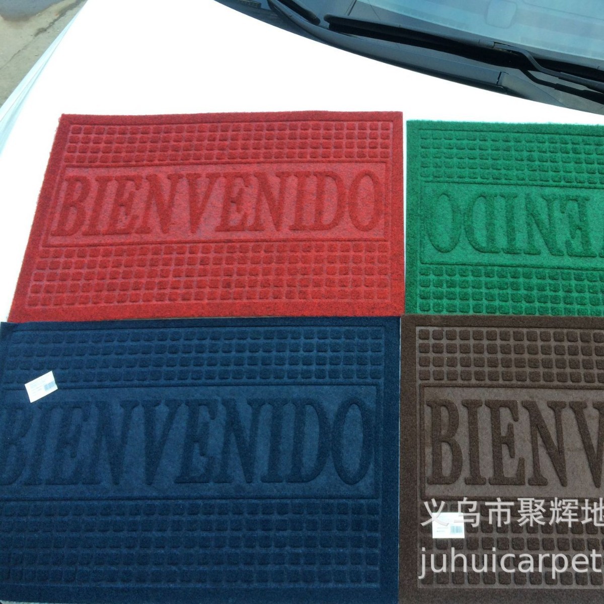 Fábrica directa de exportación barata de comercio exterior español estirado esteras en relieve ventas calientes alfombras de piso de entrada