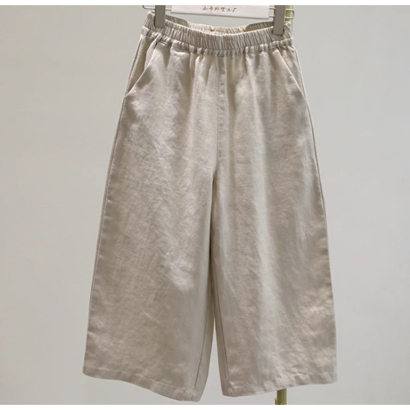 2025 Summer New High-Waisted Casual Straight-Leg Wide-Leg Pants for Women Petite Artistic Versatile Cotton-Linen Cropped Pants for Women 2025 Summer New High-Waisted Casual Straight-Leg Wide-Leg Pants for Women Petite Artistic Versatile Cotton-Linen Cropped Pants for Women