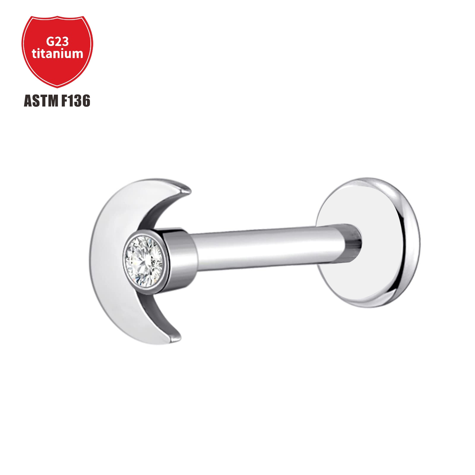 Pointed titanium steel lip stud product view