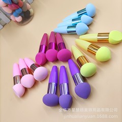 在庫あり Amazon スモールマッシュルーム メイクアップペン パウダーパフ メイクアップツール ウェット＆ドライ ラテックススティック メイクアップコットン ハンドル付き