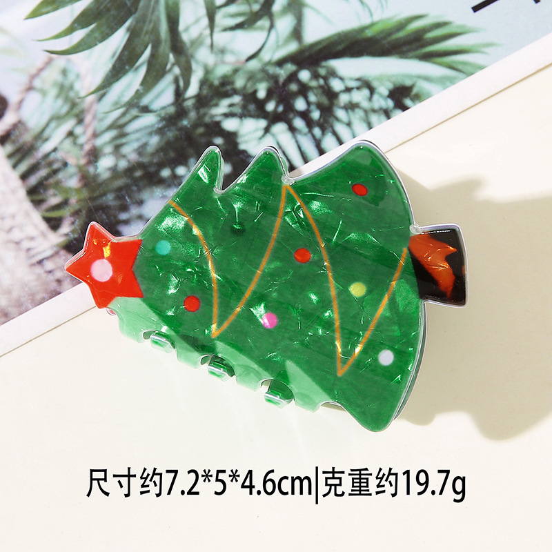 闪闪姑娘新款圣诞节日格林奇绿怪发夹圣诞老人姜饼人雪人麋鹿抓夹|undefined