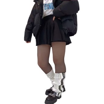 喇叭拉链袜套堆堆袜辣妹y2k袜套女夏薄款针织袜套半截小腿袜中筒