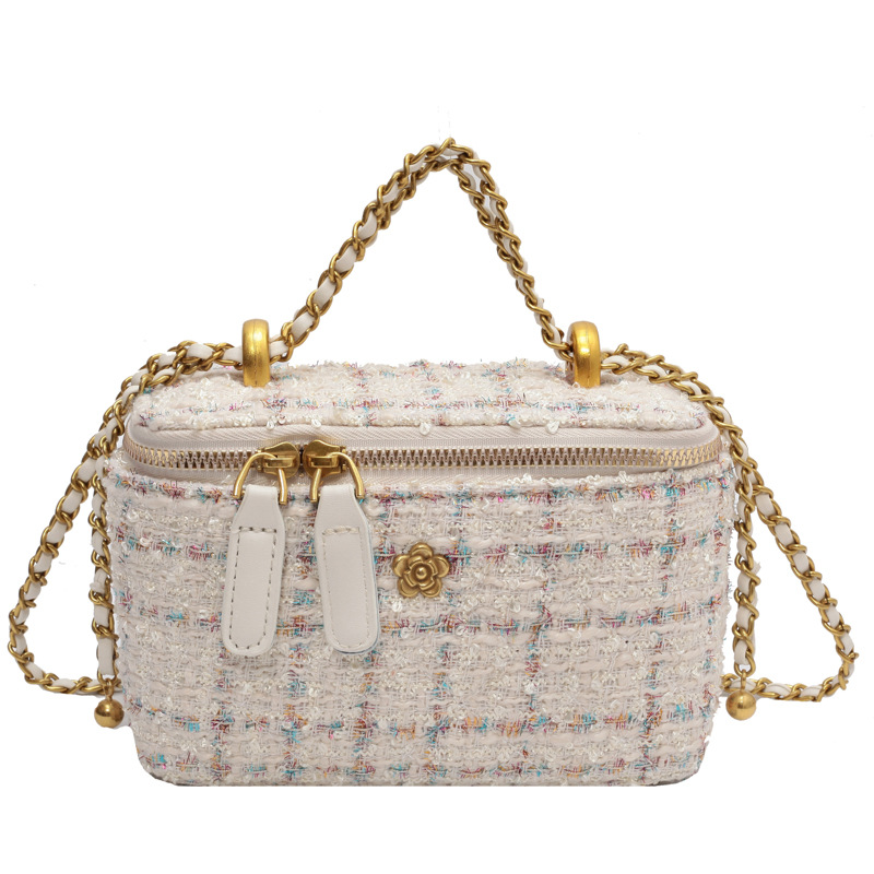 Caja de tela de viento fragante, bolsa cuadrada para mujeres, 2026 nueva moda transfronteriza, alta sensación de moda, bolso de cinturón de cadena universal