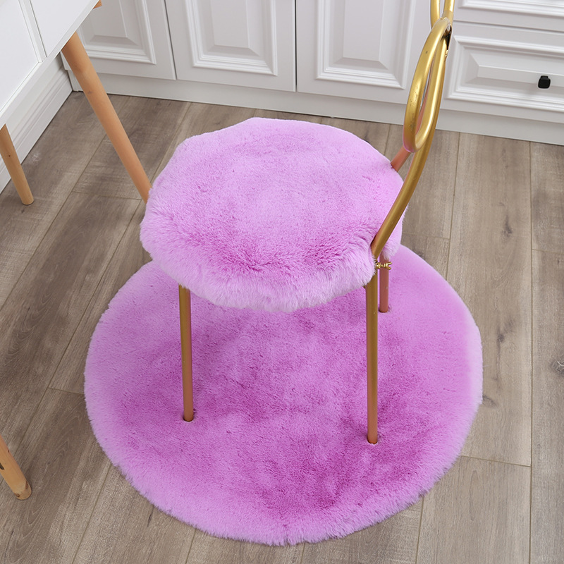 Round Rabbit Fur — Other Car Carpet - light-purple-imitation-rabbit-fur-40cm-diameter-round