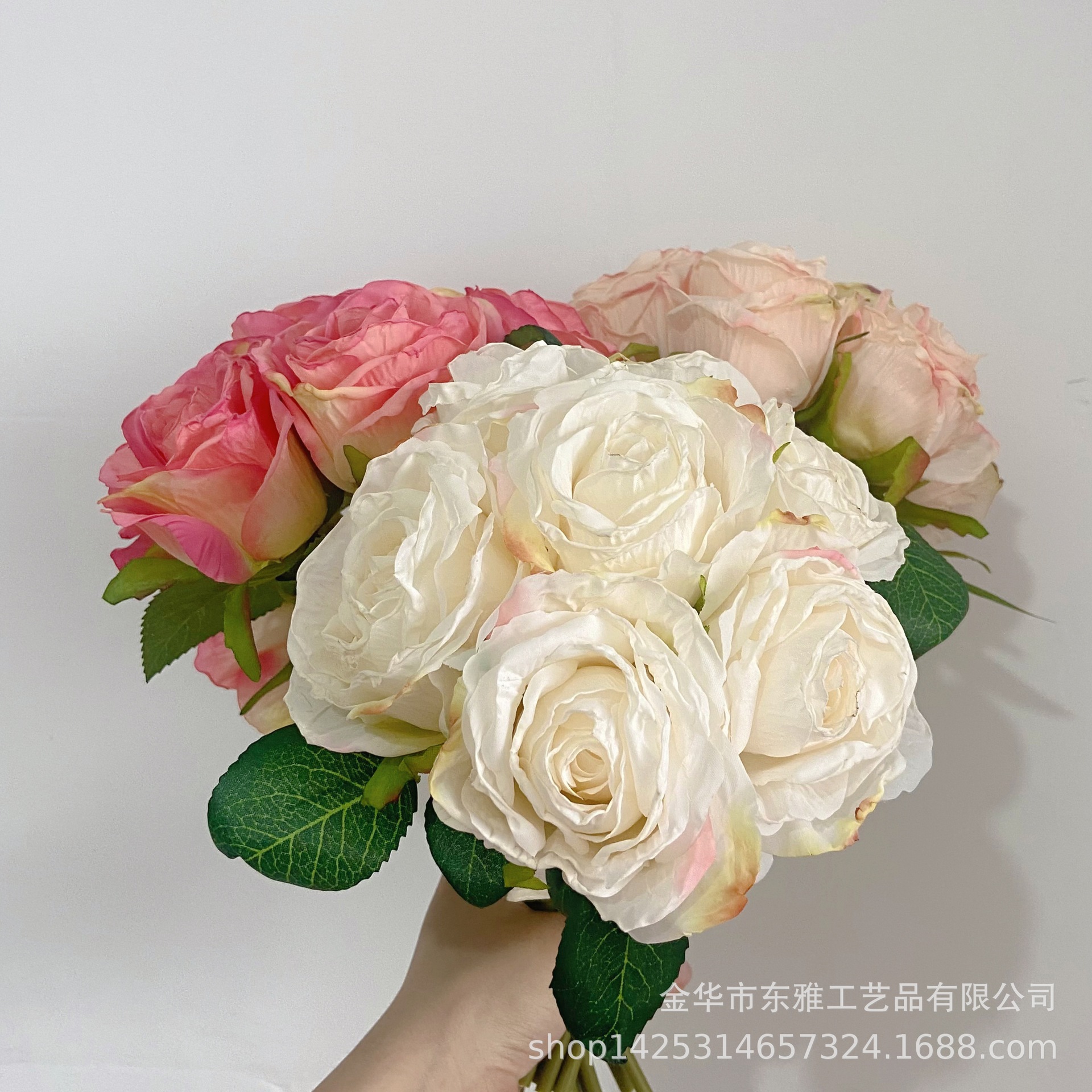 Ramo bella Rosa flor artificial interior sala de estar decoración mesa de comedor ramo floral Luz Decoración de lujo