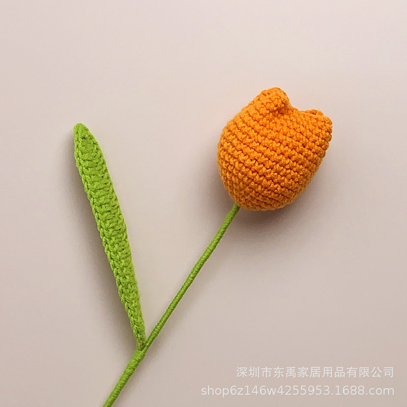 玫瑰花编织花束假花手工钩针仿真花毛线花朵成品情人节教师节礼物|undefined