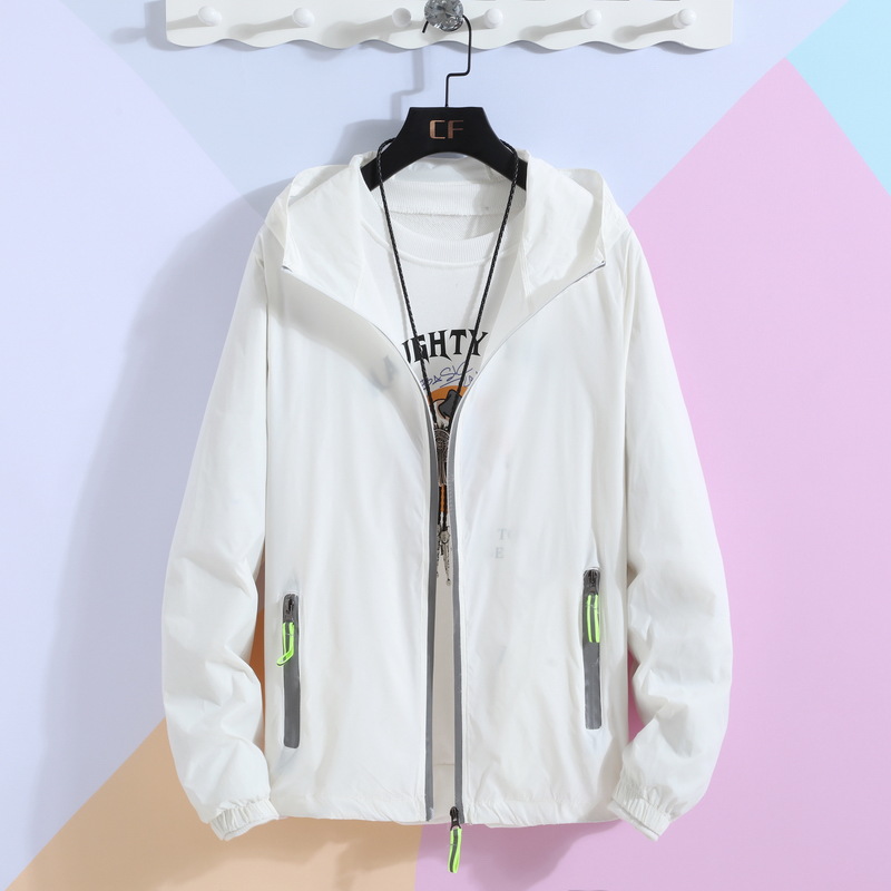 Summer Casual Jacket for Men, Plus Size, Lightweight Skin Coat, Thin Style, Couple's Outerwear, Sun Protection Clothing, Logo