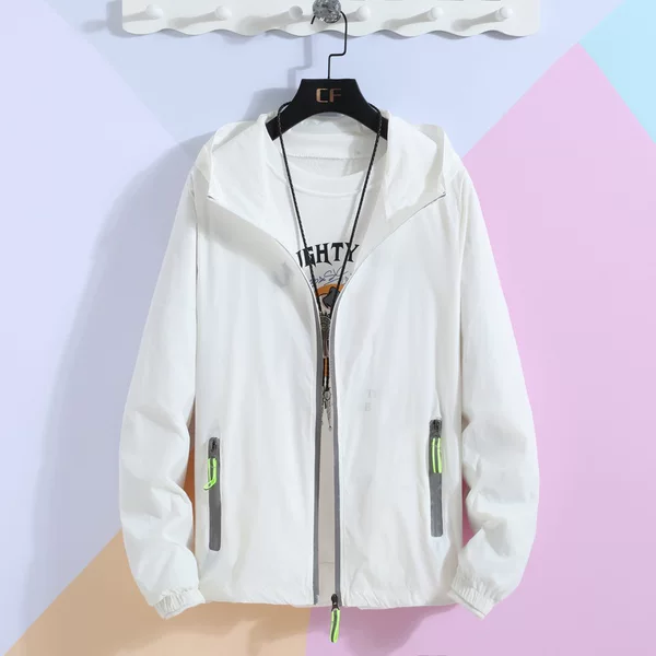 Summer Casual Jacket for Men, Plus Size, Lightweight Skin Coat, Thin Style, Couple's Outerwear, Sun Protection Clothing, Logo