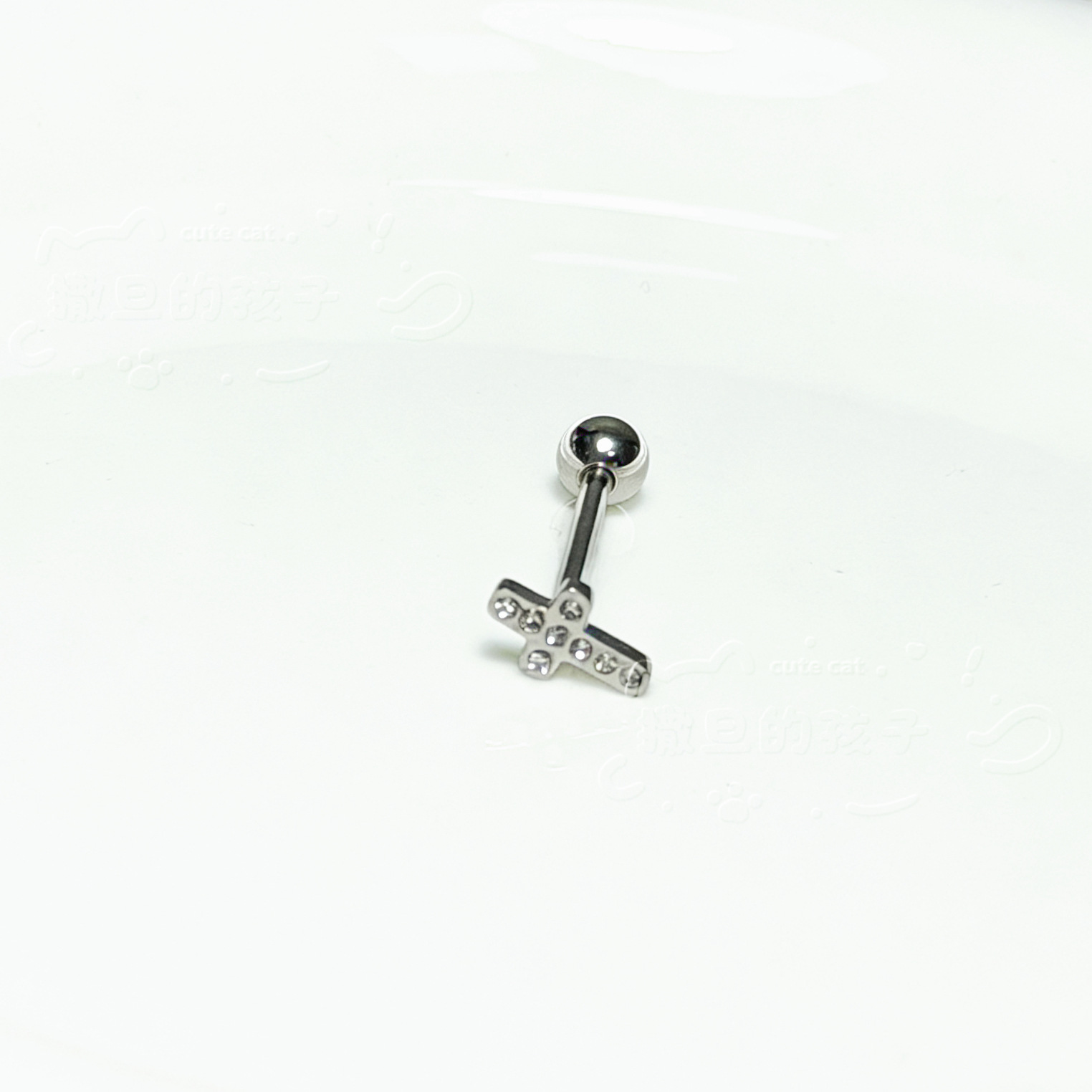 Pointed titanium steel lip stud product view