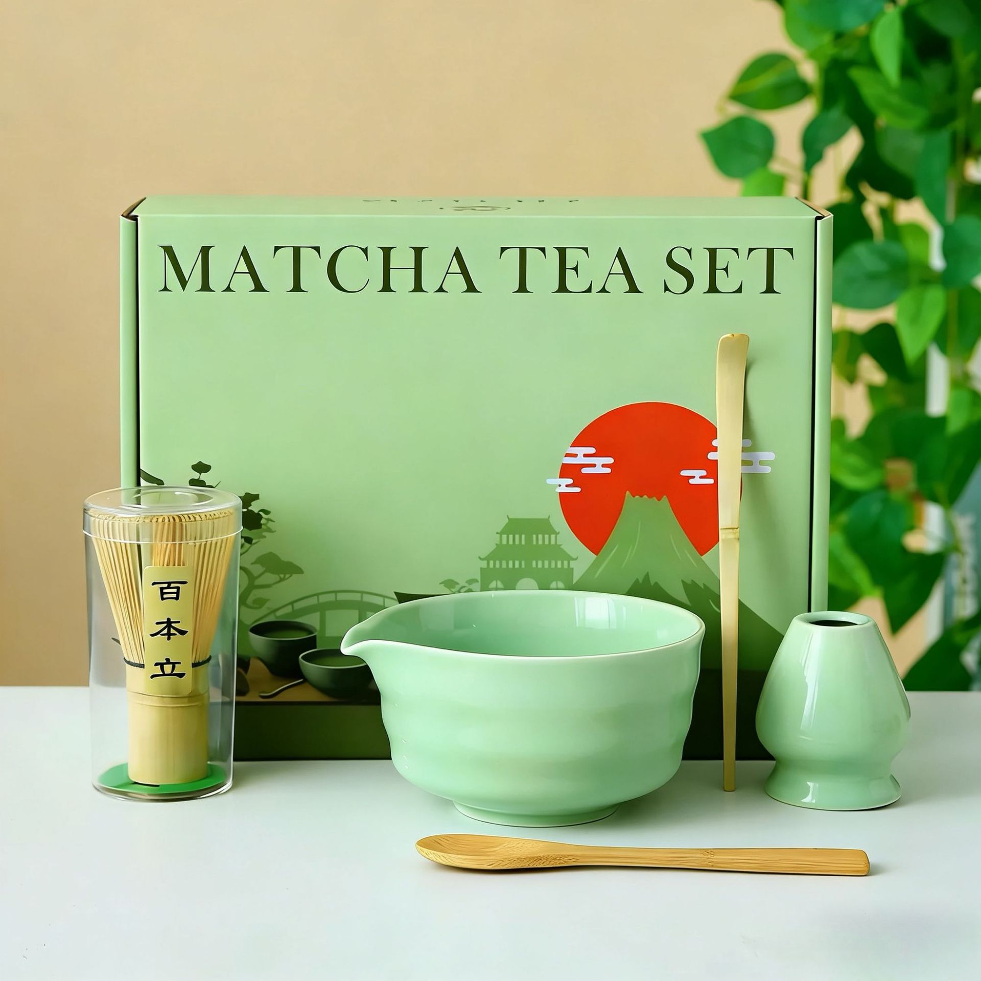Transfronterizo exclusivo para el set de té Matcha japonés caja de regalo de té Matcha cepillo de té de 100 libros de té Matcha de la dinastía Song