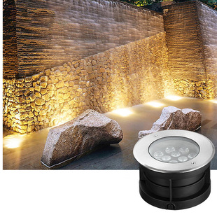 led underwater embedded underground lamp 12V24v stainless steel pool wall lamp fish pond colorful buried landscape spotlight