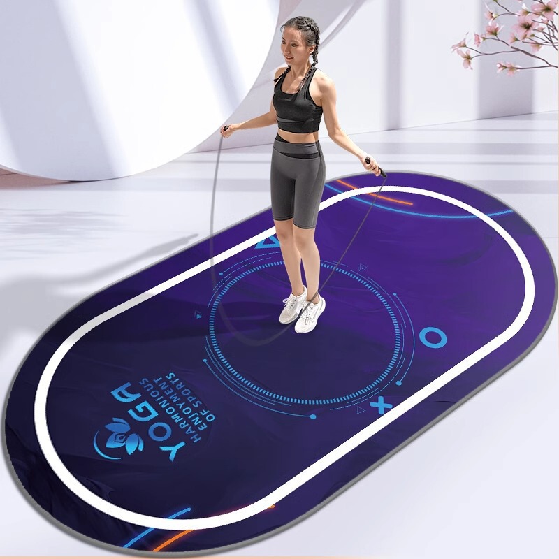Rope skipping shock pad yoga mat mute non-slip soundproof floor mat professional fitness aerobics sports carpet