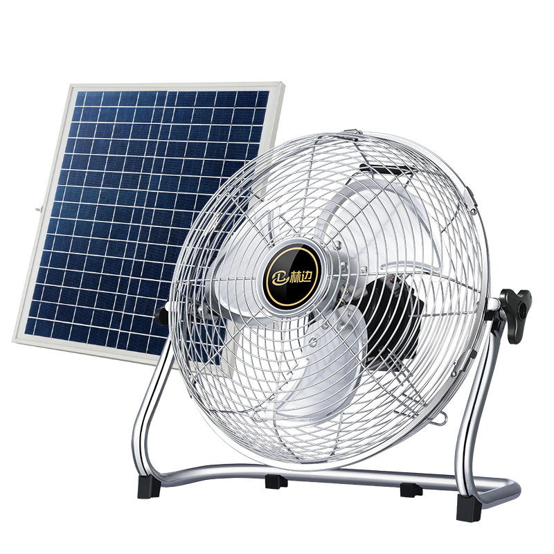 Ventilador solar portátil gran viento ventilador de carga inalámbrico al aire libre Puesto industrial fuerte viento sentado ventilador de piso