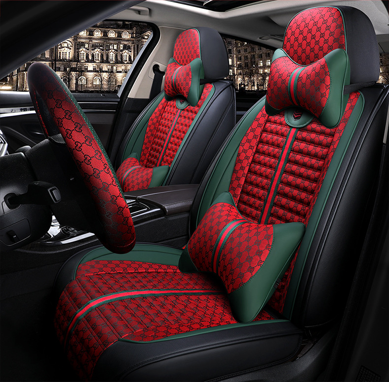 Cross-Border Car Seat Cover, Universal for All Seasons, Fully Enclosed Universal Cushion Cover, Comfortable and Breathable Car Interior Cushion Seat Cover