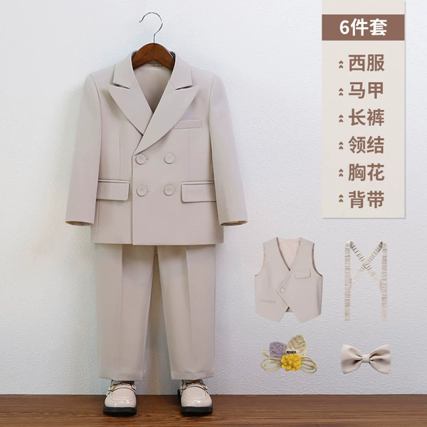 Suit, set, jacket, vest, trousers, suspenders, bow tie lapel pin
