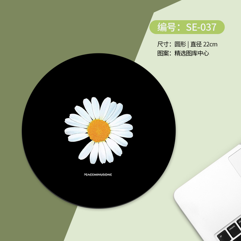 Alfombrilla de ratón redonda, pequeña y portátil, con antideslizante y soporte para muñeca