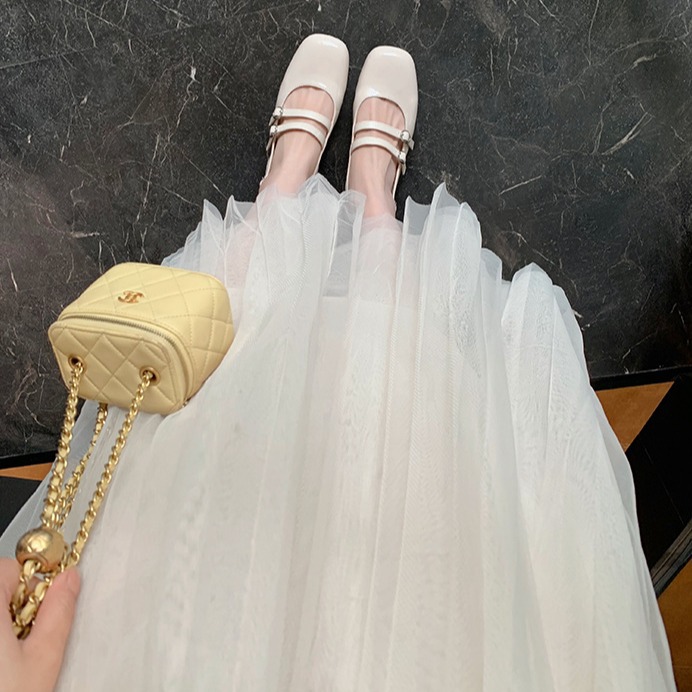 Grape Mom Studiolee francés retro cabeza cuadrada boca baja doble botonadura trasera vacía sandalias Baotou sandalias Mary Jane