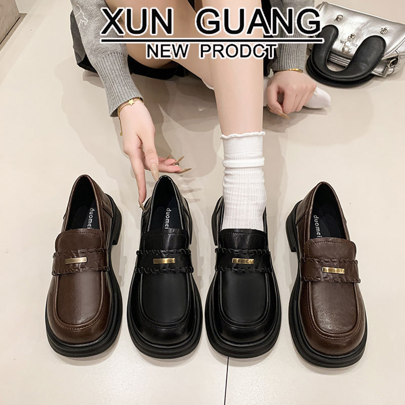 真皮小皮鞋女鞋子2025秋季新款百搭一脚蹬乐福鞋不累脚英伦风单鞋|undefined