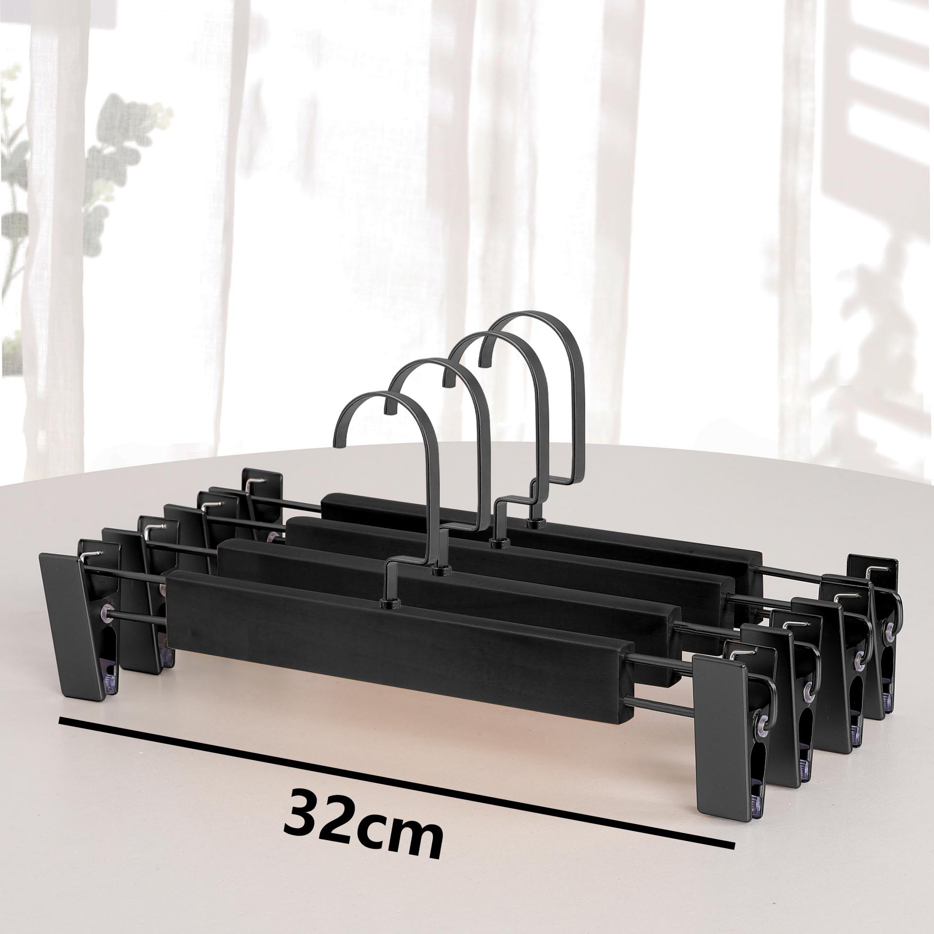 Percha de ropa de madera blanca y negra, ropa de madera, ropa de madera, ropa de hotel, ropa de comercio exterior, ropa de colgar, ropa de colgar, ropa de colgar, ropa de colgar