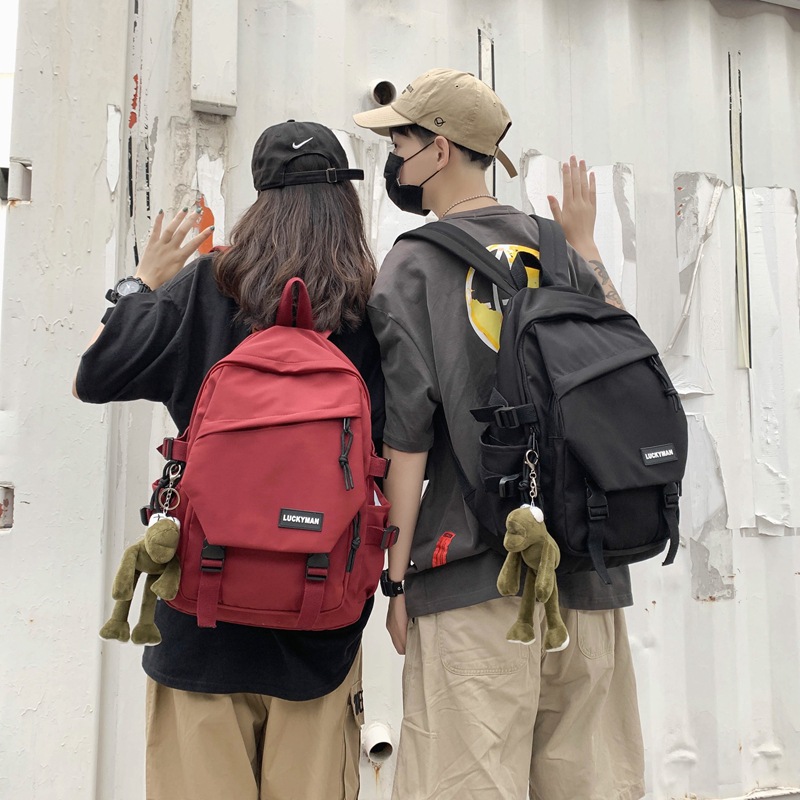 schoolbag Male college students ins Chaopai Campus knapsack Men's Doubles Shoulder bag Korean Edition Simplicity Versatile travel Computer package