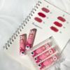 Three stages fuchsia set, matte lipstick, lip balm, lip gloss, makeup primer