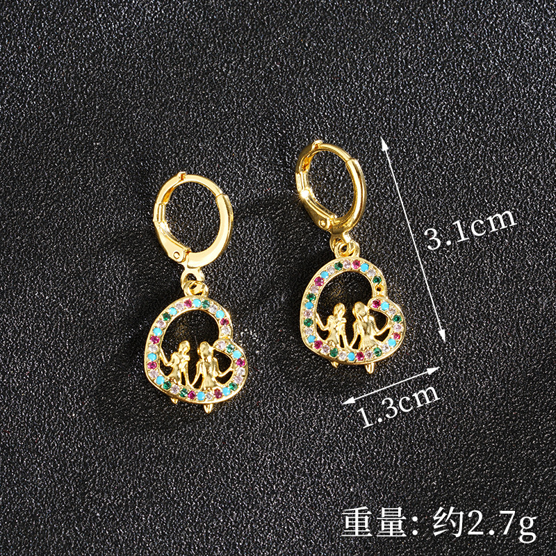Vietnam arena oro micro incrustaciones ligero lujo hueco amor collar mujer pareja pendientes diseño de nicho sentido joyería al por mayor