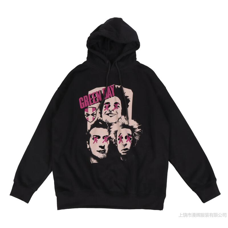 [Broken Code Clearance] GREENDAY Green Day Rock Band American Street Hip Hop Loose Retro Hooded Sweatshirt