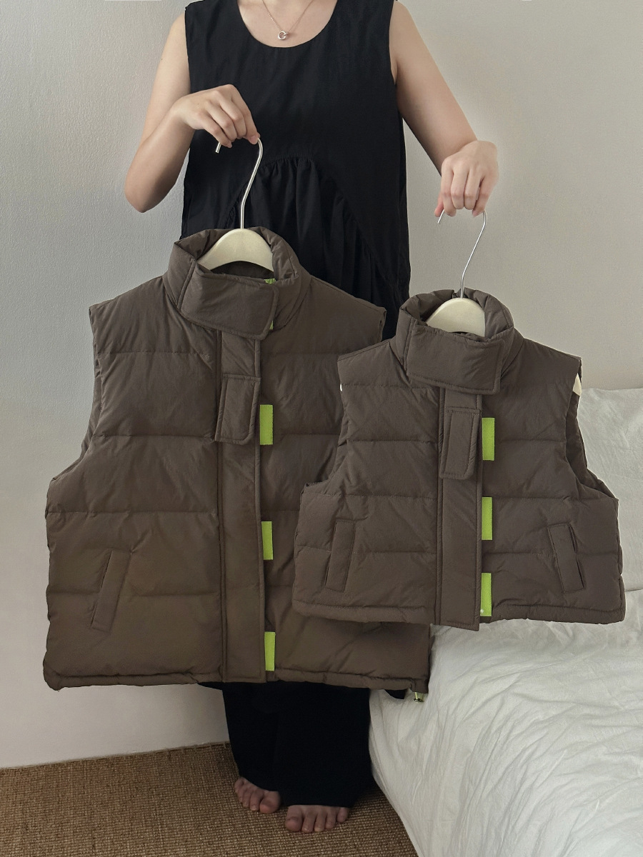 2023 nuevo Otoño e Invierno para niños padre-niño abajo chaleco ropa de trabajo estilo invierno para niños abajo chaleco