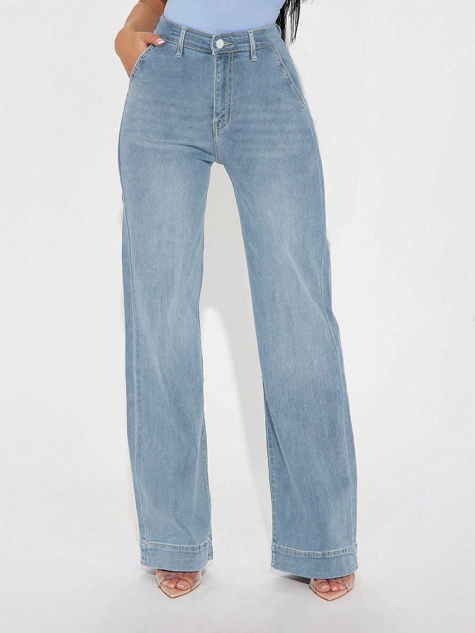 Holiday, Banquet, Selfie Occasion Regular Fit Fit Type Women's Holiday Banquet Selfie Casual Simple Style Solid Color Full Length Jeans