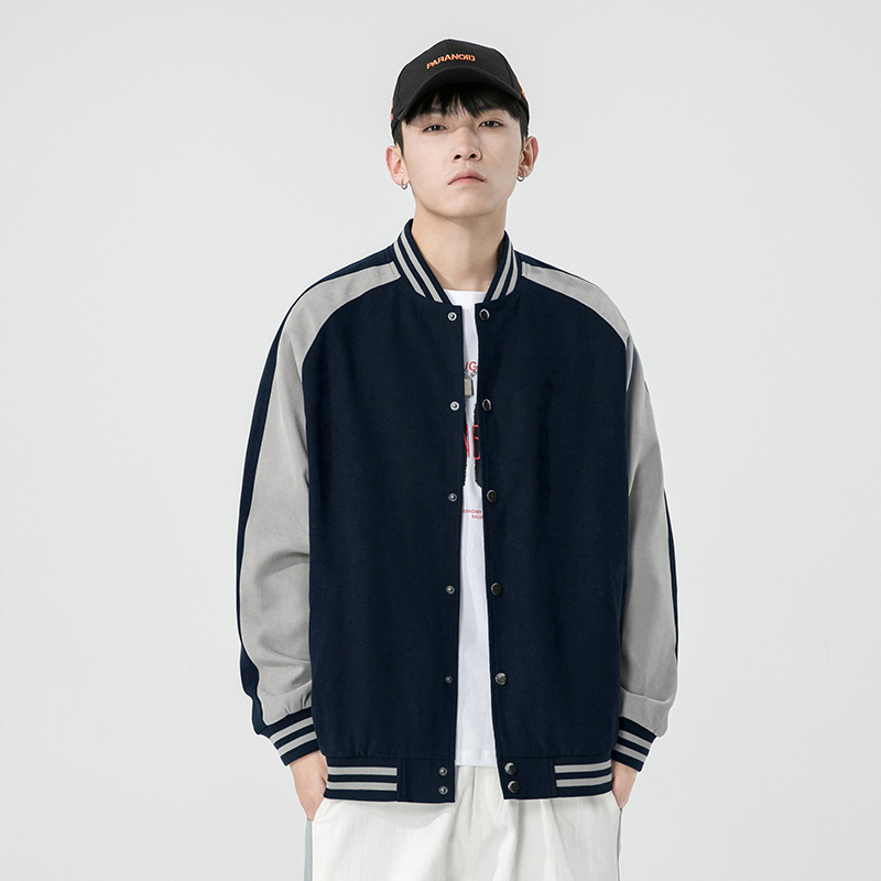 Baseball Uniforms For Men Spring And Autumn American Retroy Solid Color Student Couples Wear Loose Casual Baseball Shirts