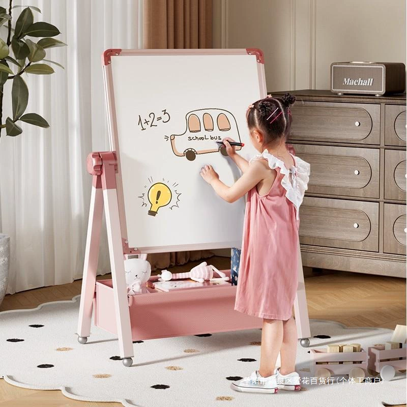 Детская доска для рисования, домашняя магнитная маленькая доска с кронштейном, детская стираемая доска для обучения граффити, раскраска, двусторонняя доска