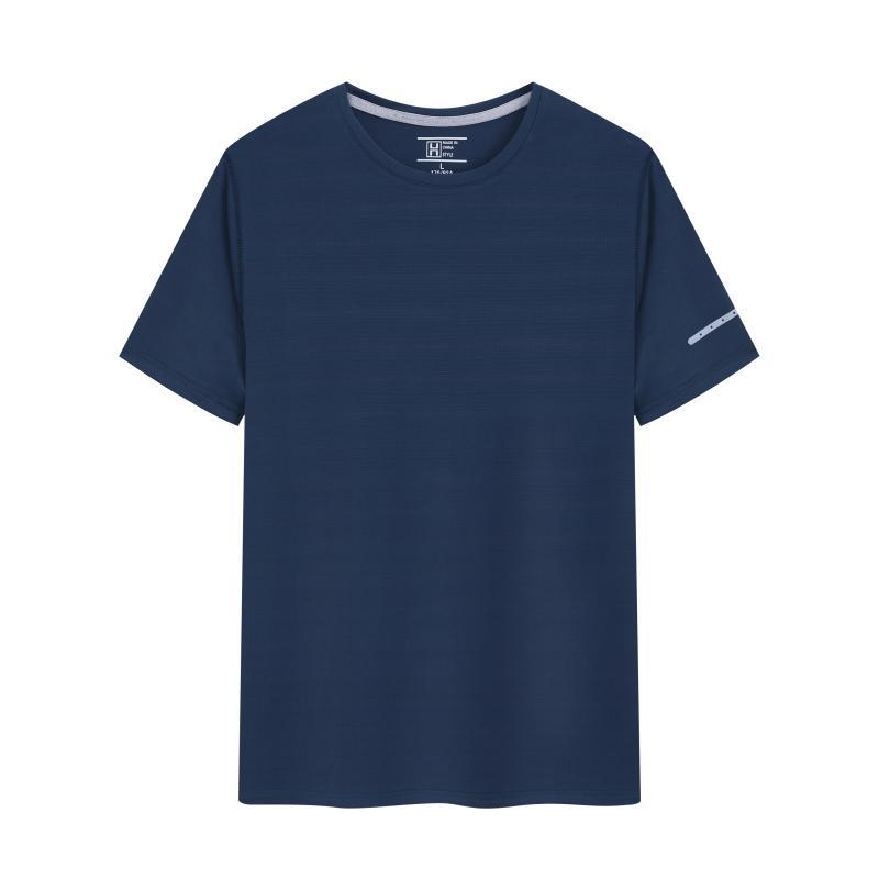 Ropa de trabajo de verano camiseta de hielo de secado rápido cuello redondo logotipo de manga corta ropa de trabajo corporativa deportiva image 3