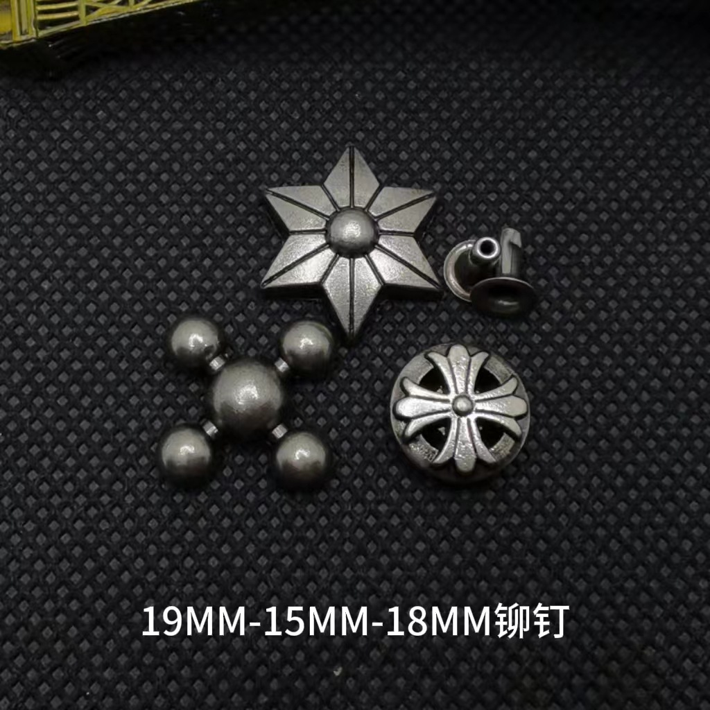 批发跨境复古箱包皮带朋克配件合金花形铆钉扣 diy饰品扣异形撞钉
