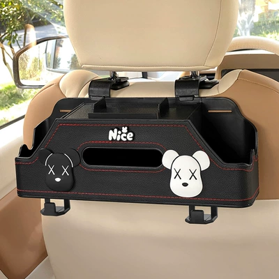 for the back of the seat — Car cup holder/beverage holder - xx-bear-black-multifunctional-backrest-storage-box-upgraded-with-integrated-phone-holder