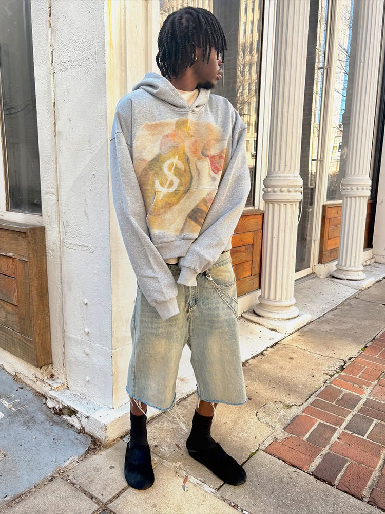 Felpa con cappuccio e zip Alien Graphic – Pullover streetwear unisex (vestibilità oversize, rosso/grigio, XS-5XL)_voghion.com