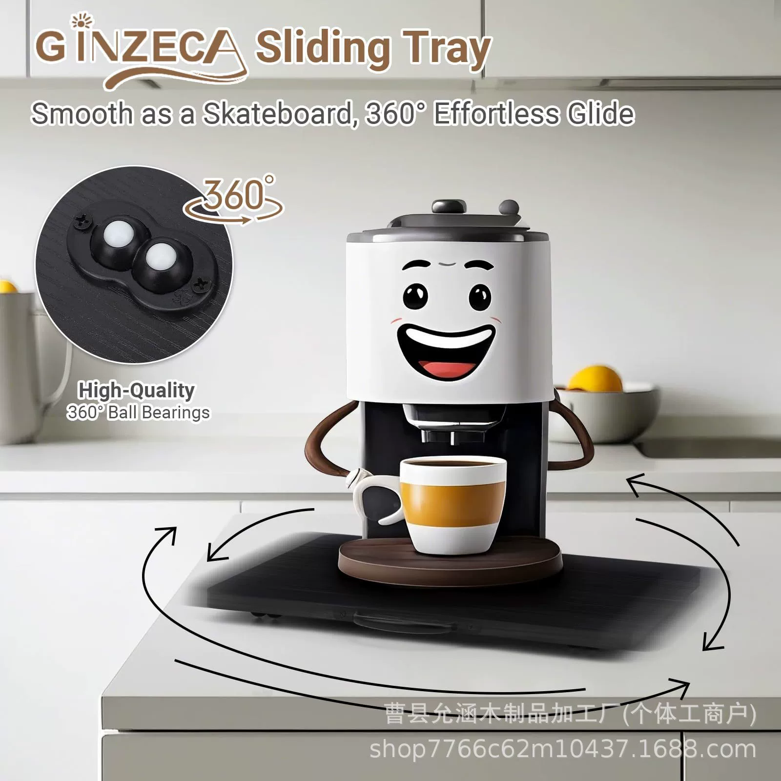 Деревянная подставка для кофемашины с ручкой, стеллаж для хранения, раздвижная мебельная подставка, органайзер, кухонный настольный органайзер для хранения