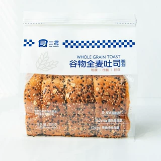 三晟谷物全麦吐司面包308g早餐代餐饱腹轻食切片整箱厂家批发