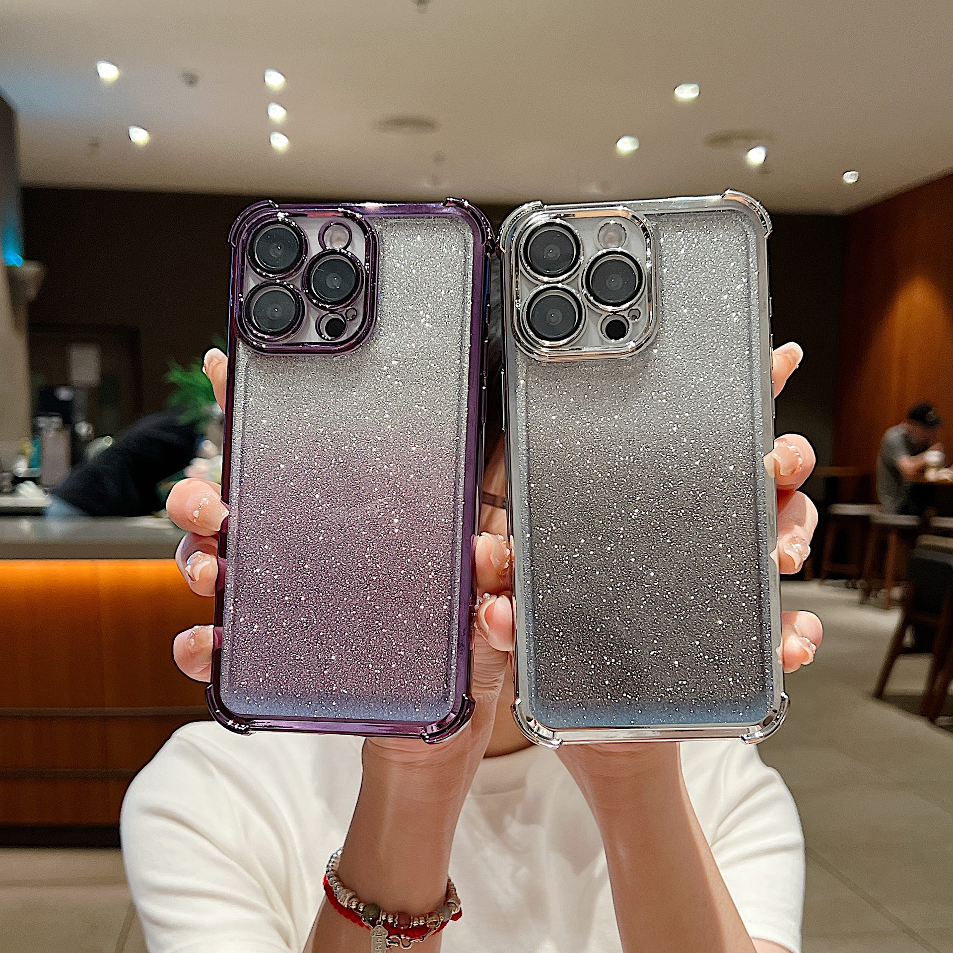 Glitter Protective Phone Case For Iphone With Transparent Lens Film_voghion.com