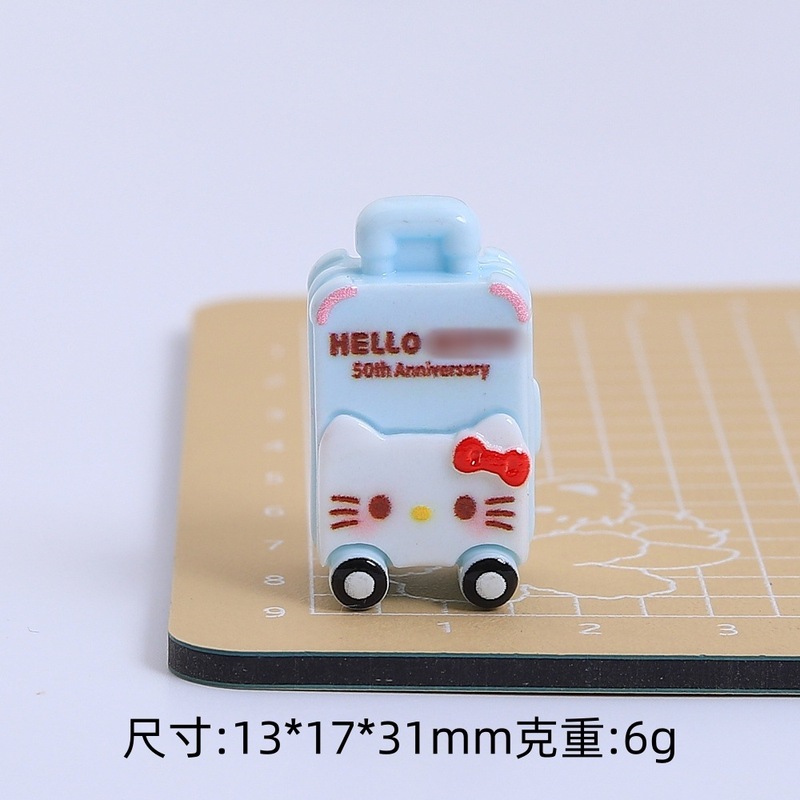 立体喵喵行李箱卡通可爱手工diy饰品配件奶油胶树脂小配件材料包|undefined