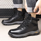 Утепленные высокие сапоги, удерживающая тепло нескользящая обувь, туфли, из натуральной кожи