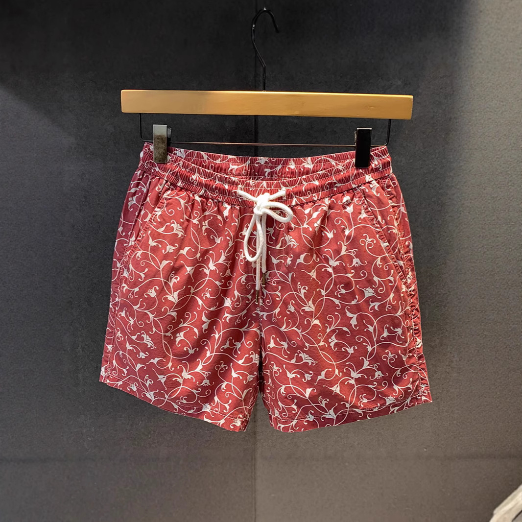 Men's Clothing Men's Summer Fashionable Unique Red Print Beach Sporty Casual Four Point Shorts Thin Style Trendy Brand_viptrois.com